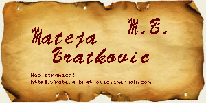 Mateja Bratković vizit kartica